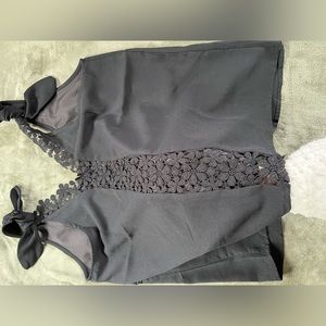 Women’s business blouse black lace size M SHEIN